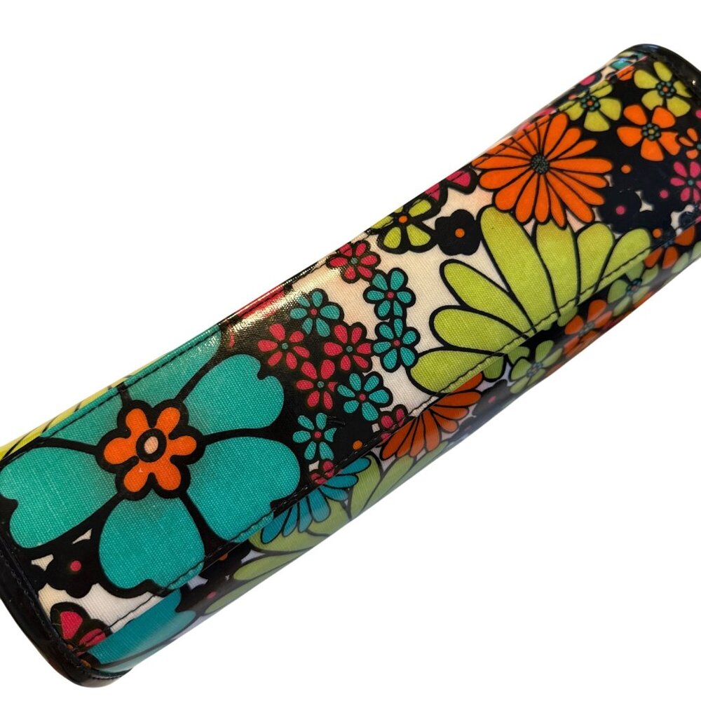 Vintage Nordstrom Cosmetic Bags Vinyl Black 70's Floral Set Lot - Picture 9 of 11